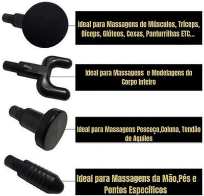 MassaRelax Pro - Pistola Massageadora Elétrica Muscular Portátil